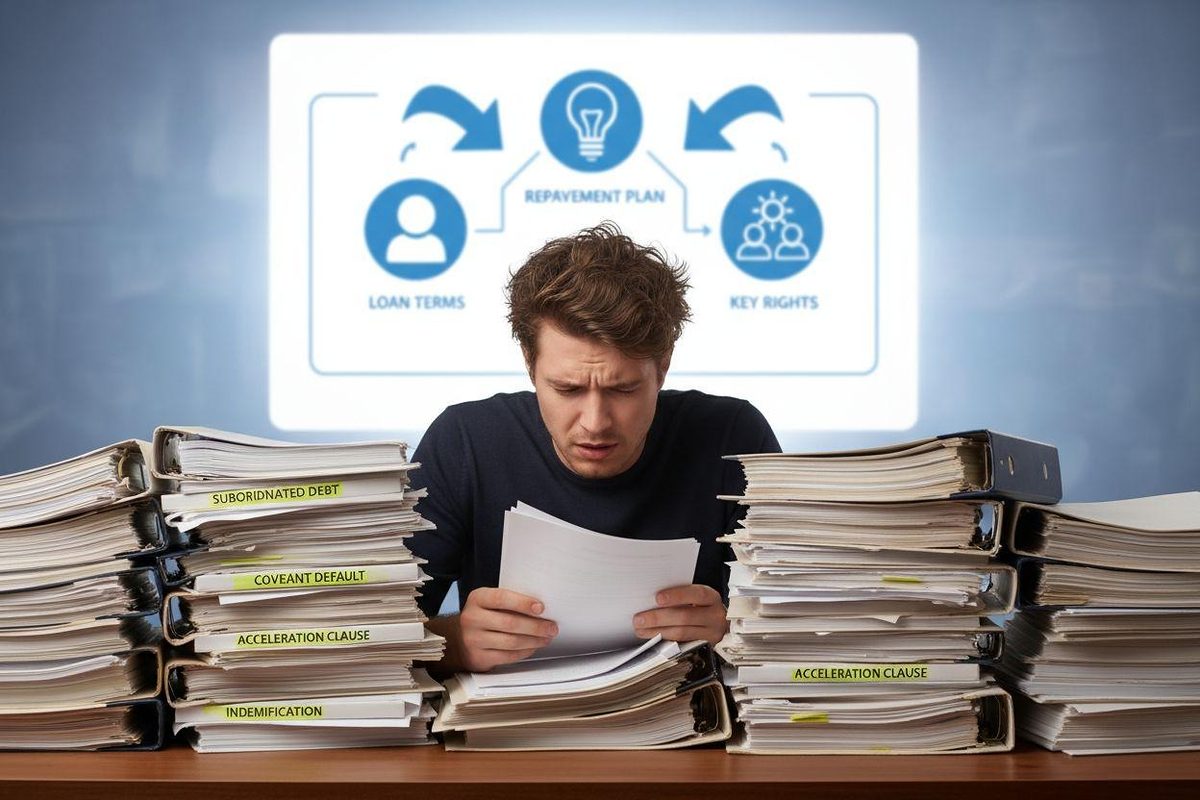 Une personne lit les clauses de son assurance