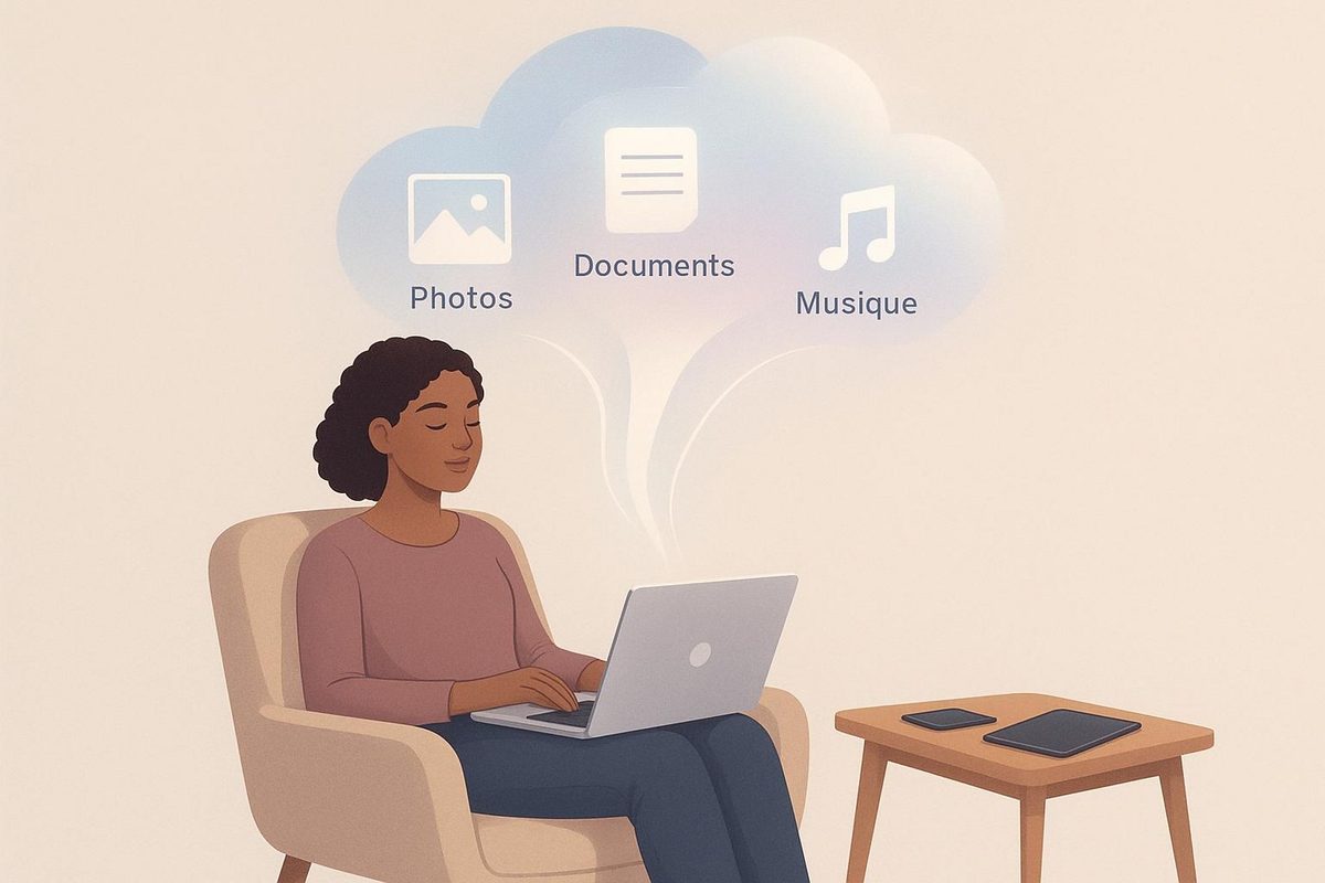Illustration du cloud et de la vie numérique